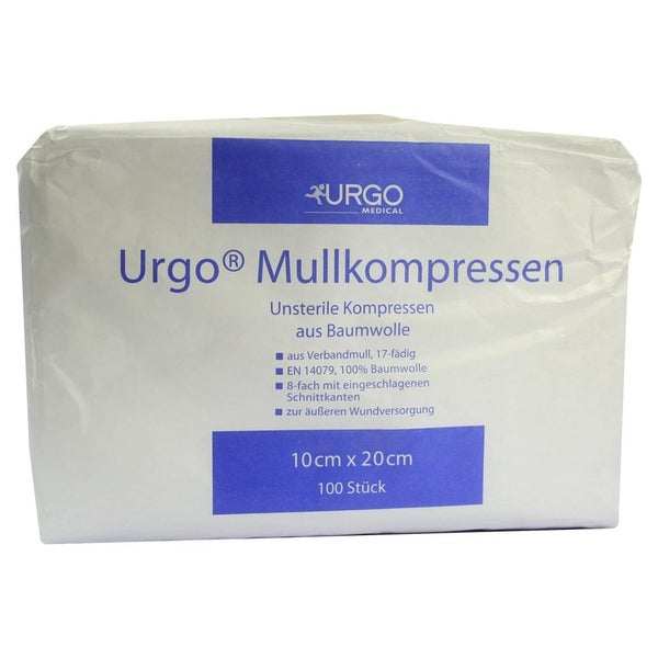 URGO Mullkompressen 10x20 cm unsteril 8f 100 St