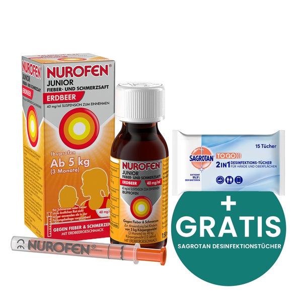 Nurofen Junior Fieber- & Schmerzsaft Erdbeer 150 ml