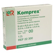 Lohmann & Rauscher Komprex Schaumgummi Kompresse, grün, individuell zuschneidbar - 1 Stück, Maße: 9 x 6,5 cm, Größe: 00 oval 1 St