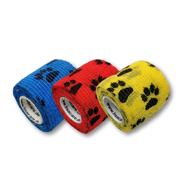 LisaCare Bandagen - Pfoten-Mix - 5cm x 4,5m 3 St