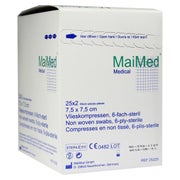 Produktabbildung: MaiMed Vlieskompressen steril 6-lagig 25 x 2 Stück - 7,5 x 7,5 cm 25X2 St