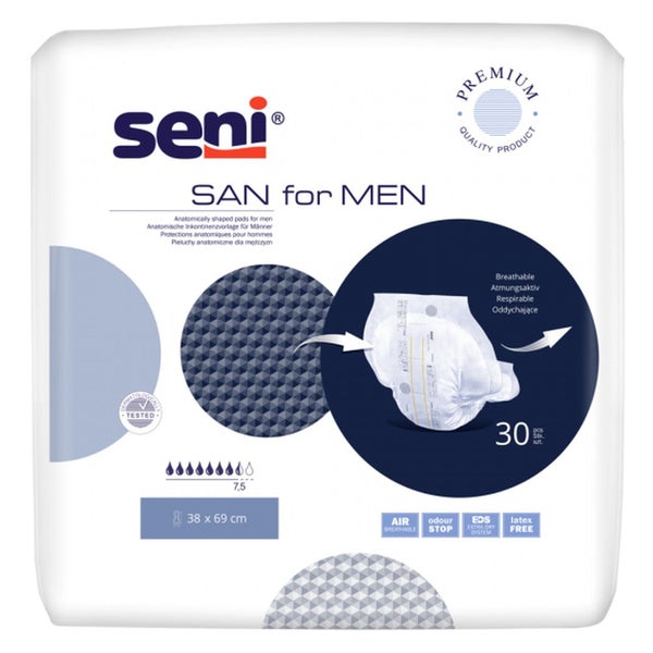 San Seni Men Inkontinenzvorlagen für Männer, 69 x 38 cm, 2300 ml 30 St