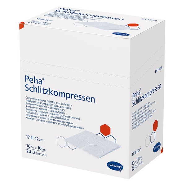 Hartmann Peha® Schlitzkompressen steril 12- lagig 25 x 2 Stück - 20 x 2 Stück 10 x 10 cm 20X2 St