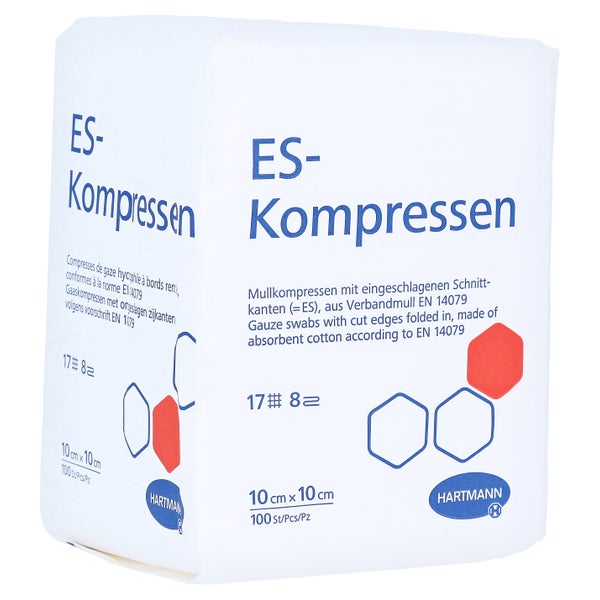 Es-kompressen Unsteril 10x10 cm 8fach 100 St