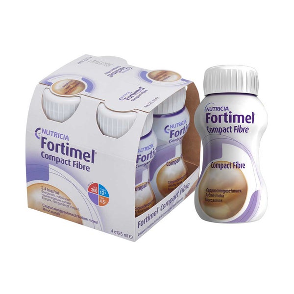 Fortimel Compact Fibre Trinknahrung Cappuccino 4X125 ml