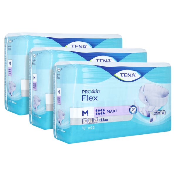 TENA ProSkin Flex Maxi Inkontinenzvorlage mit Hüftbund M, 22 Stück 3X22 St