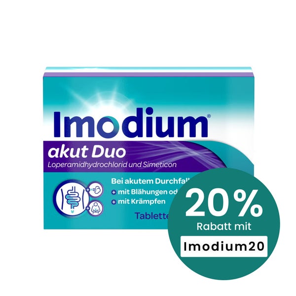 Imodium akut Duo bei akutem Durchfall mit Blähungen 12 St