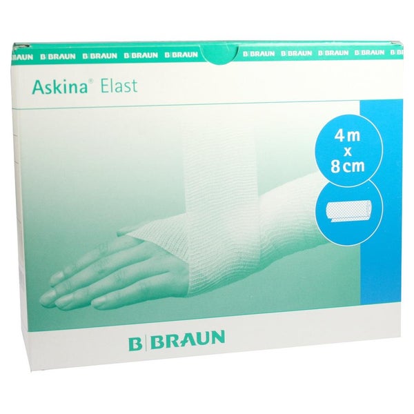B. Braun Askina Elast elastische Fixierbinde weiß grobmaschig - 20 Stück 8 cm x 4 m / Lose im Karton 20 St