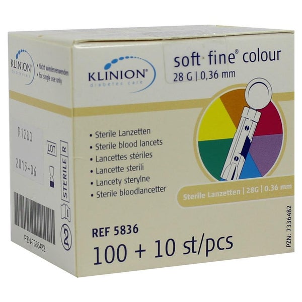 Klinion Soft fine colour Lanzetten 28 G 110 St