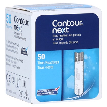 CONTOUR Next Teststreifen – 50 Stück, Für Blutzuckermessgeräte, Codierfrei