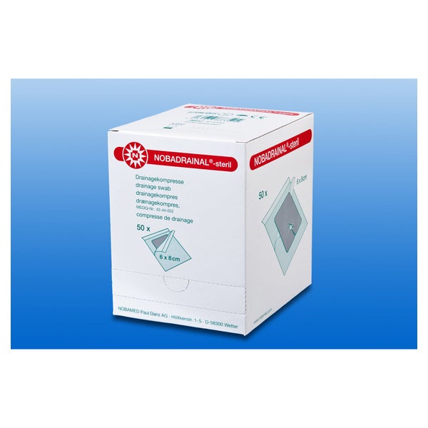 NOBA Nobadrainal® Drainagekompresse steril 50 Stück - 4 cm x 4 cm 50 St