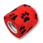 Produktabbildung: LisaCare selbstklebender Verband - Pfote Rot - 5cm x 4,5cm 1 St
