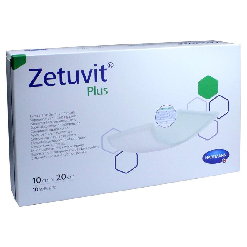 Hartmann Zetuvit Plus Saugkompressen, steril - 10 x 20 cm / 10 Stück 10 St