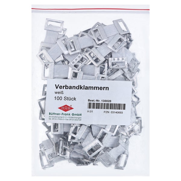 Verbandklammern weiß mit Gummiband 100 St