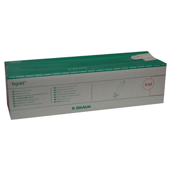 B. Braun Injekt Luer Solo Einmalspritzen 2-teilig Luer-Ansatz, 5 ml, 100 Stück 100X5 ml