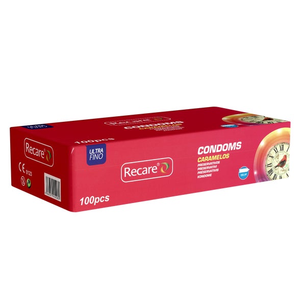 Recare Caramelos, Kondome Eugenol, Karamell Kondome, längere (100 Kondome) 100 St