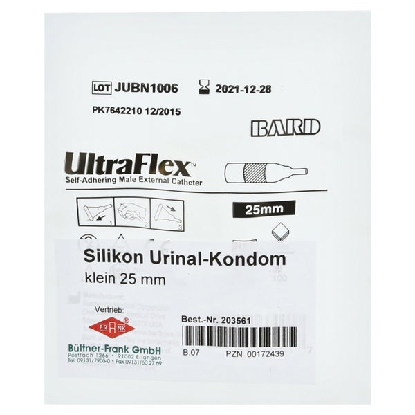 Urinalkondom 25 mm klein Silikon selbsth 1 St
