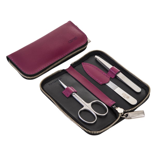 Reißverschluss-Etui aus Spaltleder beere, 3-tlg. 1 St