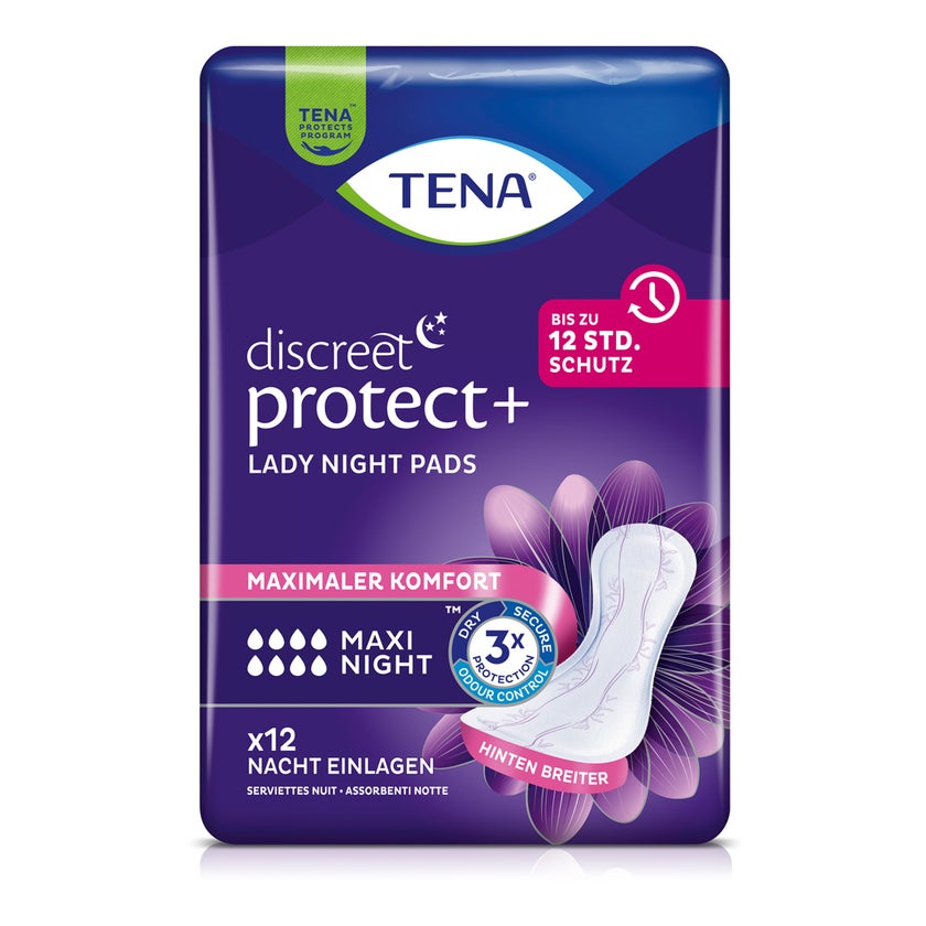 TENA Lady Discreet Maxi Night Inkontinenzeinlagen, 12 Stück 6X12 St