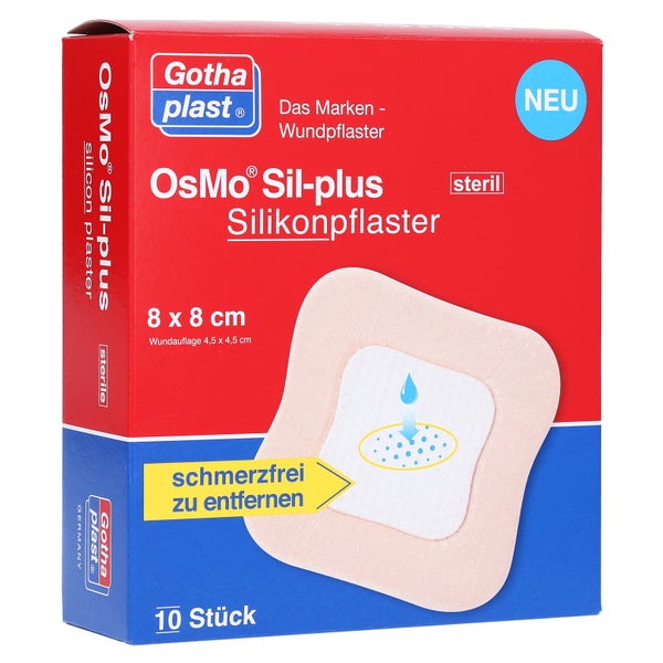 OSMO Sil-plus Silikonpflaster 8x8 cm ste 10 St