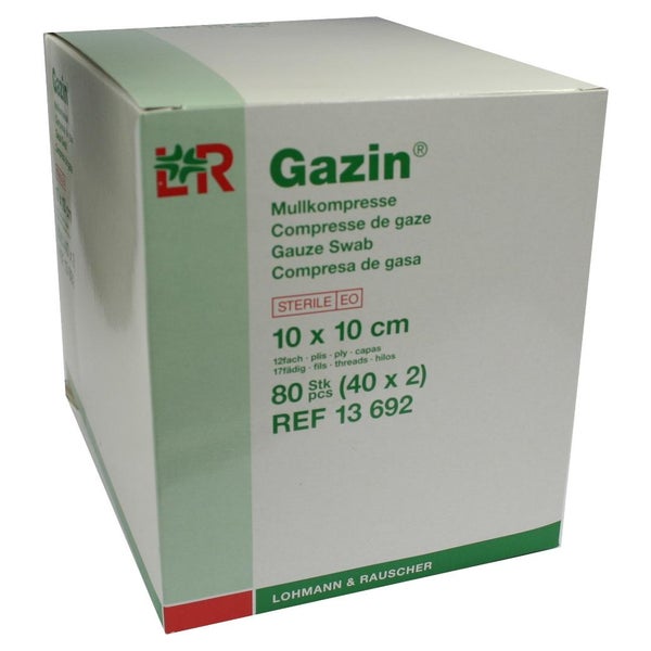 GAZIN Mullkomp.10x10 cm steril 12fach 40X2 St