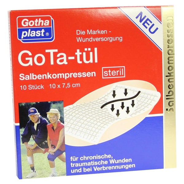 GOTA TÜL Salbenkompressen 7,5x10 cm ster 10 St