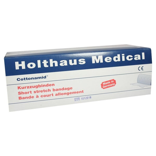 Holthaus Medical Cottonamid Kurzzug-Binde 5 m, rohweiß - 1 Packung = 10 Binden, Maße: 8 cm x 5 m 10 St