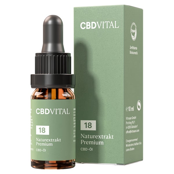CBD VITAL Bio CBD 18% Naturextrakt Premium Hanftropfen 10 ml