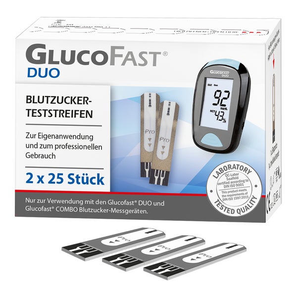 GlucoFast DUO Blutzuckerteststreifen 50 Stück 2X25 St