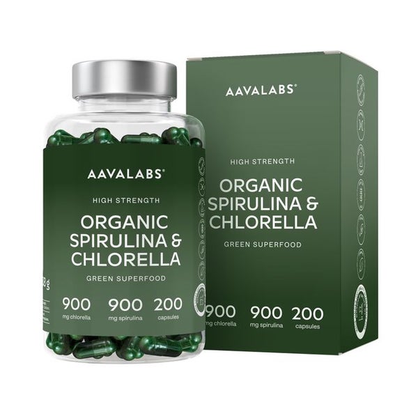 Aavalabs Bio Spirulina & Chlorella Algen, 200 Kapseln 200 St