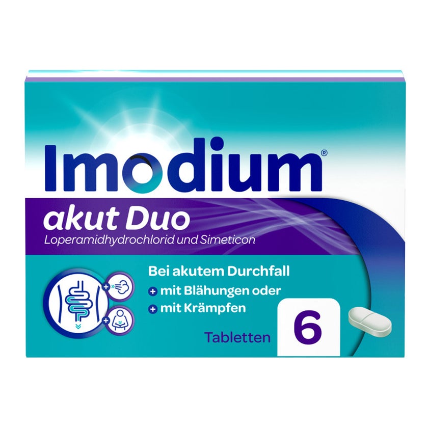 Imodium akut Duo bei akutem Durchfall mit Blähungen 6 St