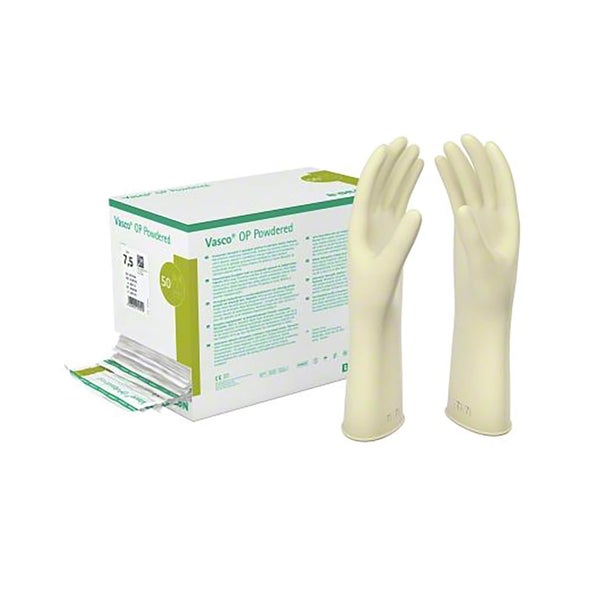 B.Braun Vasco OP powdered OP-Handschuhe Latex, steril 50 Paar - 6.5 2X50 St