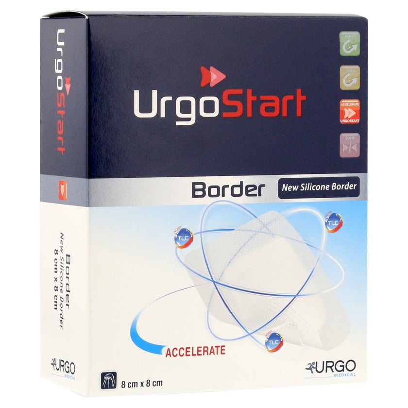Urgostart Border 8x8 cm Schaumstoffwundv 10 St