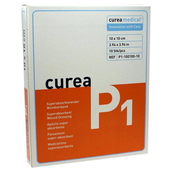 Curea P1 Superabsorbierende Wundauflage 10x10 cm 10 St