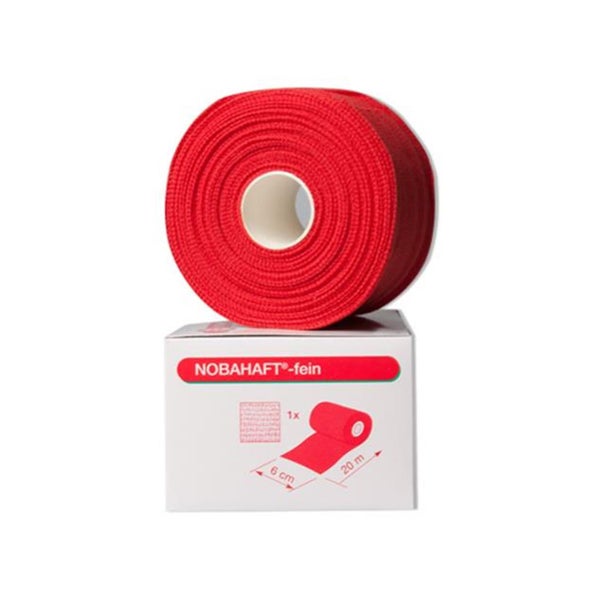 NOBA Nobahaft Fein kohäsive Fixierbinde 20 m x 6 cm - Rot 1 St