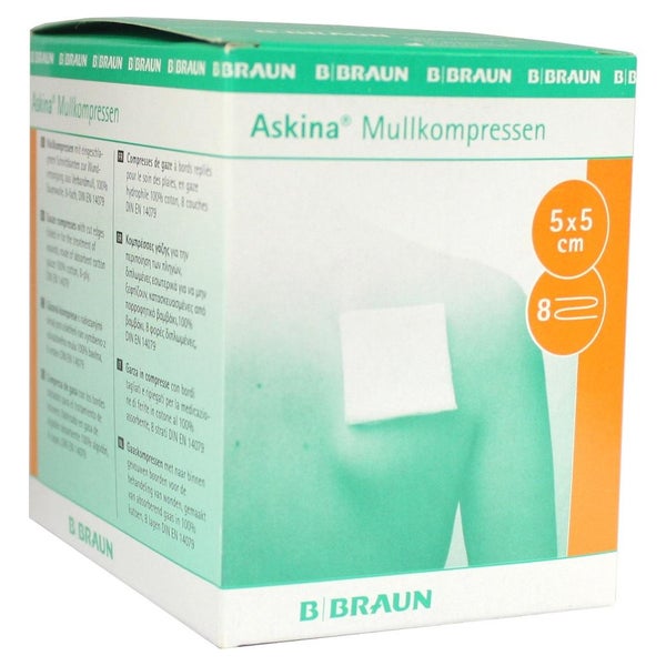 B.Braun Askina Mullkompressen 8-fach steril - 5 x 5 cm (25 x 2 Stck.) 25X2 St