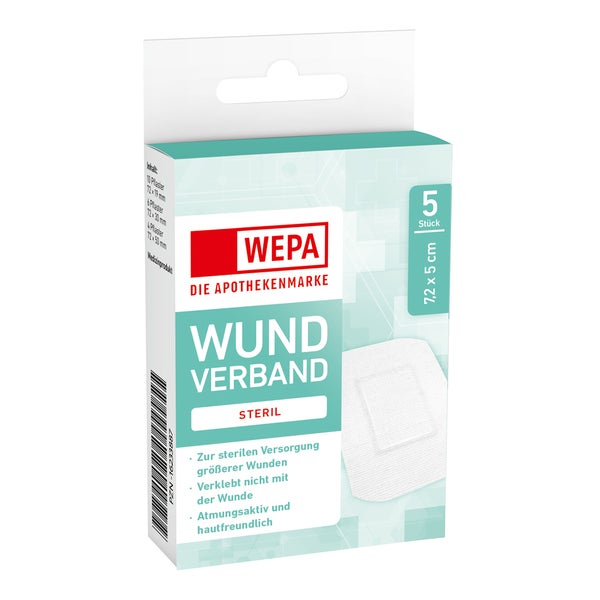 WEPA Wundverband 7,2 x 5 cm steril 5 St
