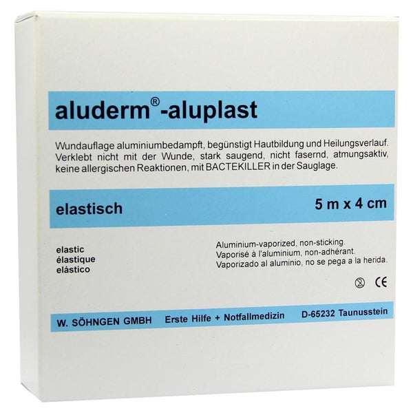 Söhngen aluderm-aluplast Wundverbandpflaster, 5 m Rolle - 1 Packung = 5 Meter, Breite 4 cm 1 St