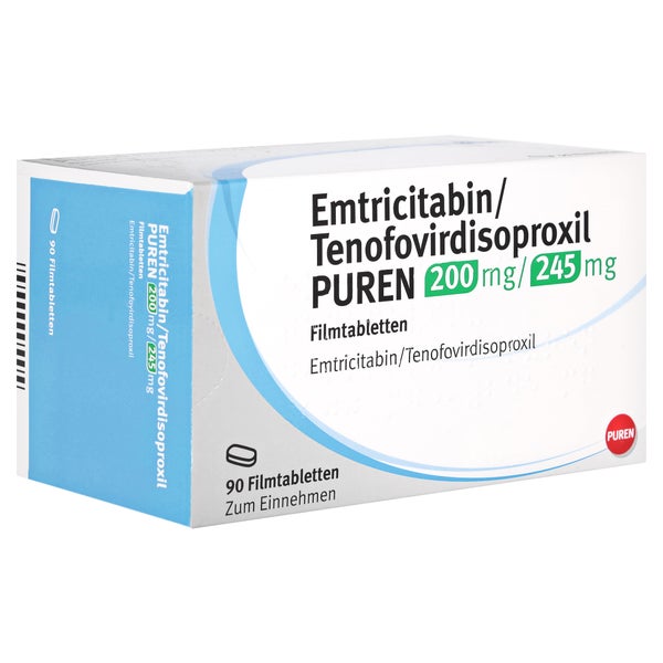EMTRICITABIN/Tenofovirdisoproxil PUREN 200mg/245mg 90 St