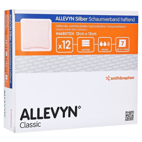 Allevyn Silber Schaumverb.12x13 cm hafte 12 St
