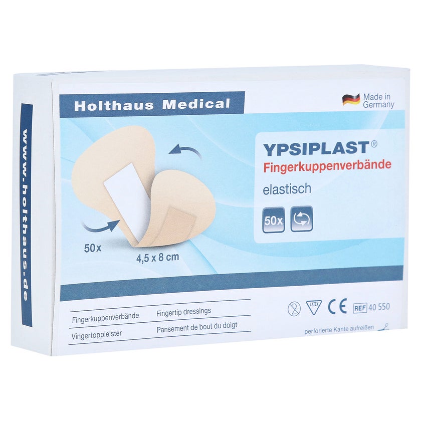Holthaus YPSIPLAST Fingerkuppenverbände elastisch 50 Stück 4,5 x 8 cm 50 St
