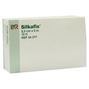 Lohmann & Rauscher Silkafix Heftpflaster, weiß, hautfreundlich - 1 Karton = 12 Rollen auf Pappkern, Maße: 2,5 cm x 5 m 12 St