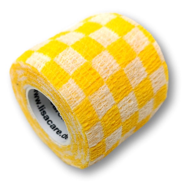 LisaCare selbstklebender Verband - Karo Gelb - 5cm x 4,5cm 1 St