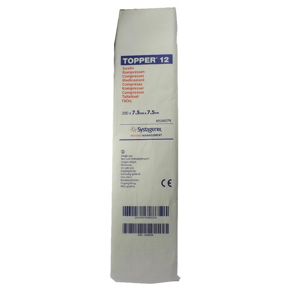 Topper 12 Kompressen 7,5x7,5 cm unsteril 200 St