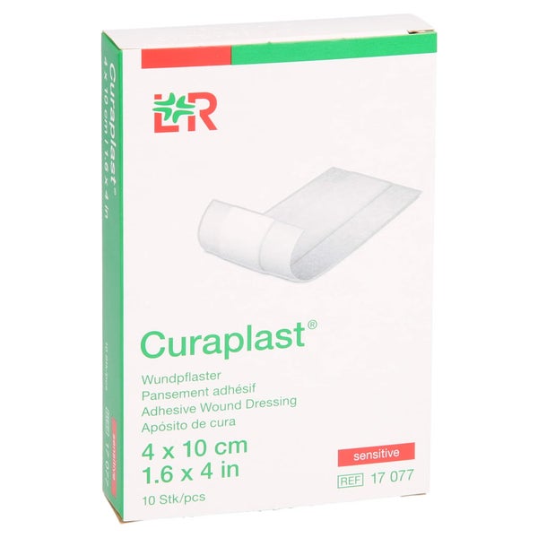 Lohmann & Rauscher Curaplast sensitive Wundschnellverband, zuschneidbar – weich und hautfreundlich - 1 Packung = 10 Stück, Maße: 4 x 10 cm 10 St