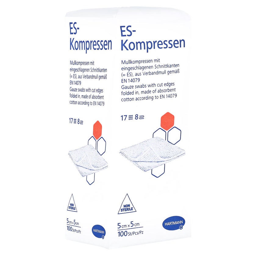 Hartmann ES-Kompressen unsteril 8- lagig 100 Stück - 5 x 5 cm / Einzelpackung 100 St