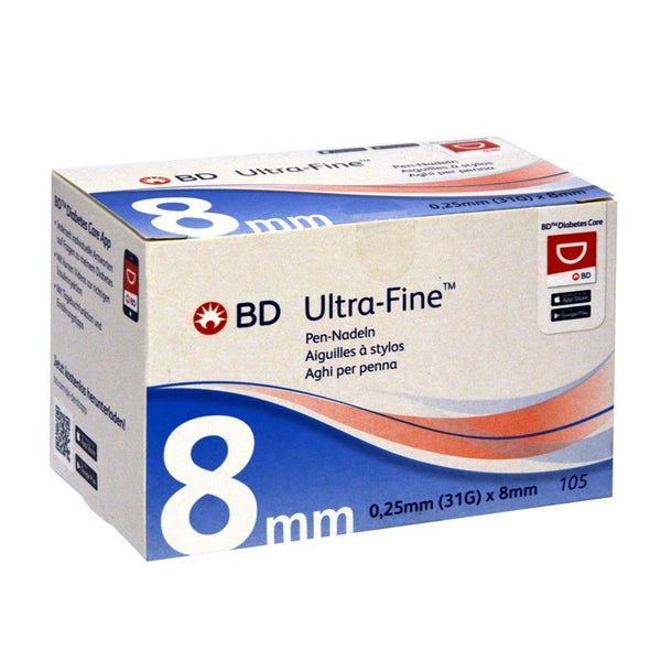 BD Ultra-fine Pen-nadeln 8 mm 31 G 0,25 105 St