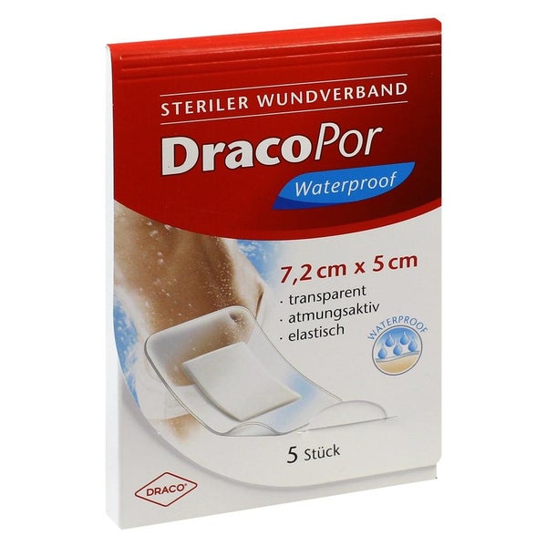DracoPor Waterproof Wundverband 5x7,2cm steril 5 St