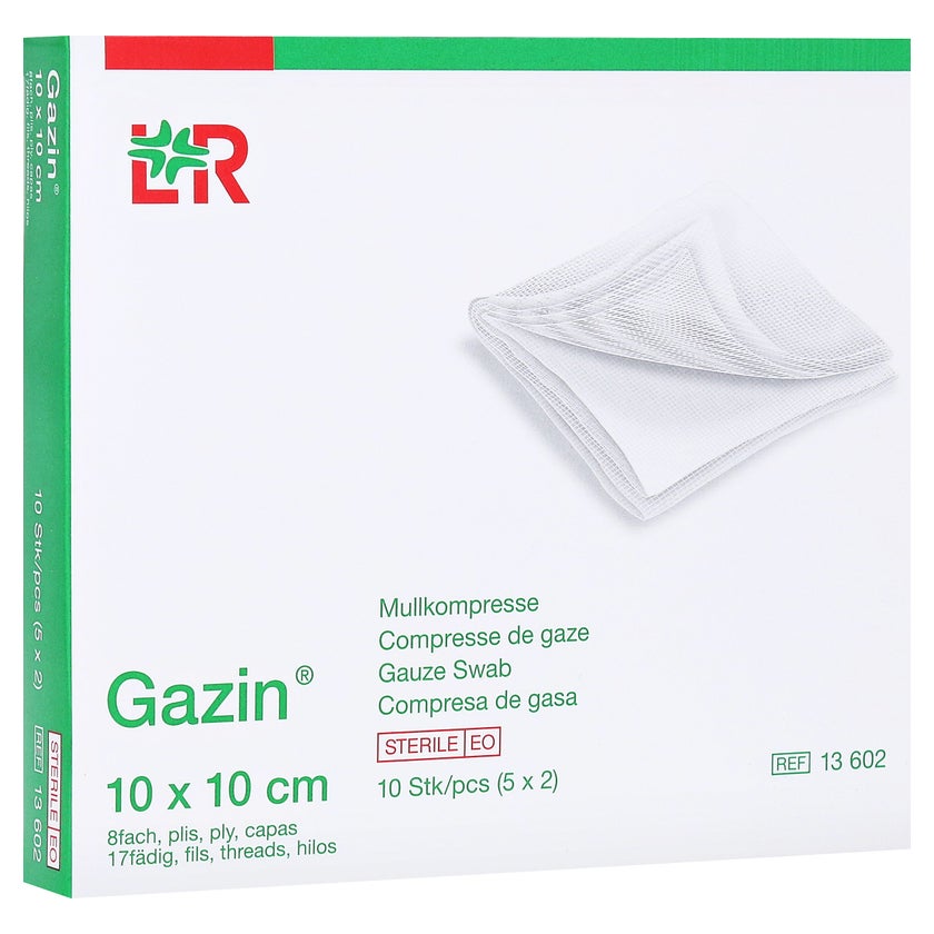 Lohmann & Rauscher Gazin Mullkompresse steril, 8- fach,  5 x 2 Stück - 10 x 10 cm 5X2 St