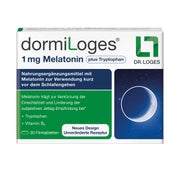 Produktabbildung: dormiLoges Melatonin plus Tryptophan 30 St